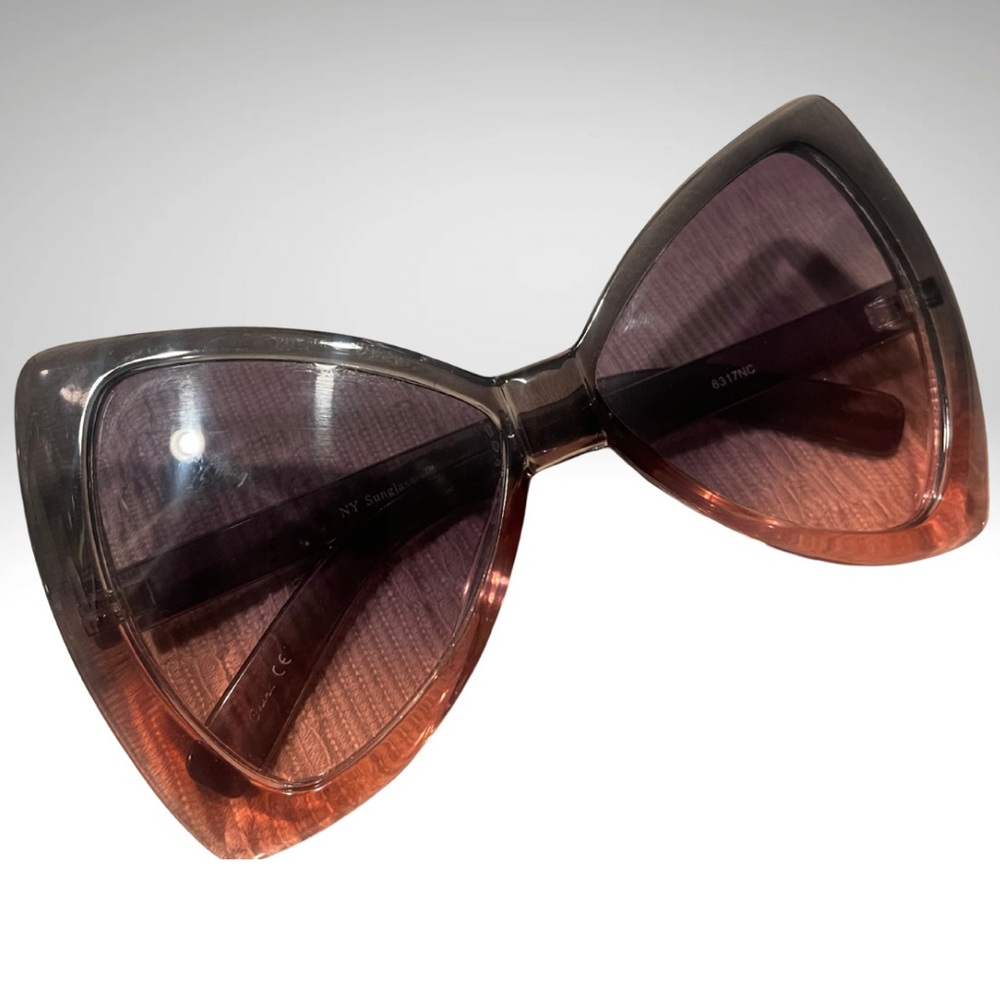 Stylish Bow-Shaped Sunglasses - Black and Brown